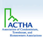 A blue and green logo for the association of condominium, townhouse, and homeowners associations.